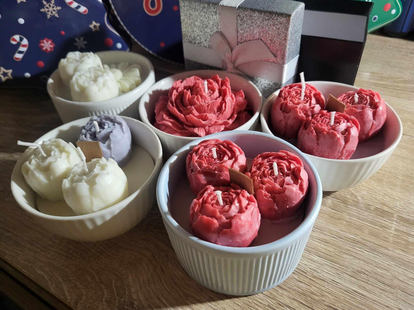 Handmade Floral Soy Candle: Wooden Wick, Vegan Home Decor
