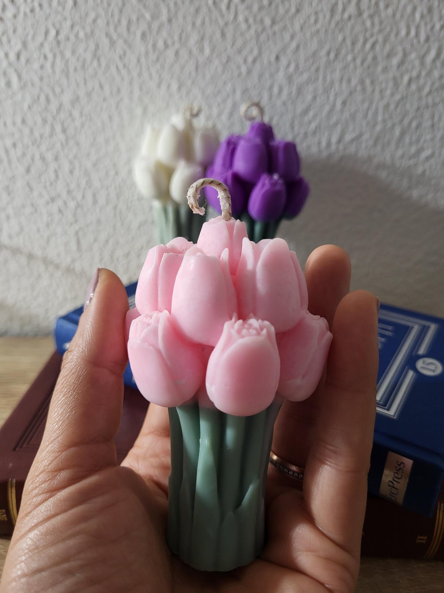 Tulip Flower Candle: Soy Wax, Vegan, Handmade Decorative Candle