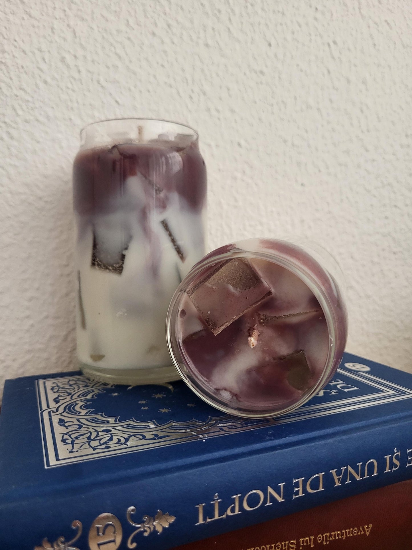 Bougie au café glacé : parfum vanille latte, bougie en cire de soja végétalienne