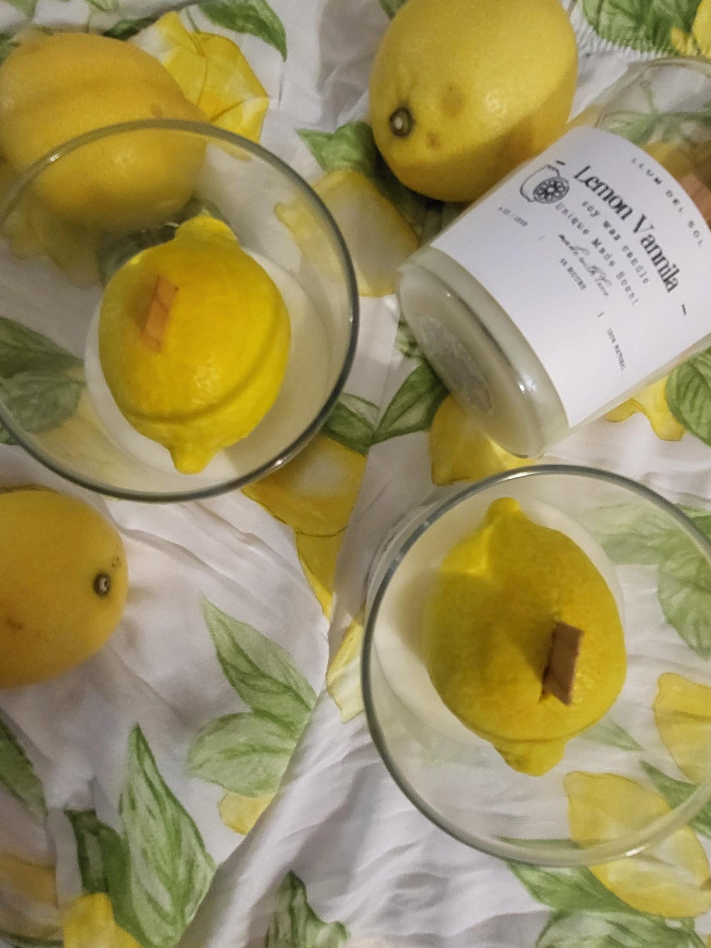 Lemon Vanilla Soy Candle | Handmade Citrus Candle with Wooden Wick | Fresh Kitchen Scent | Natural Soy Wax | Gift for Her | Summer Candle