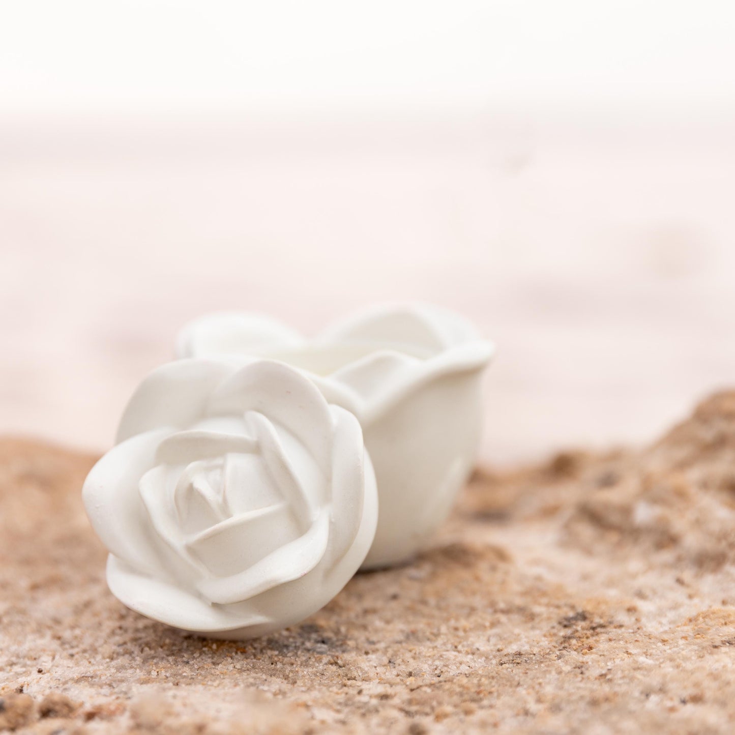 Handmade Rose Cement Candle | English Rose & Pink Petals | Romantic Floral Candle | Artisan Soy Wax Candle | Unique Gift | Rose for Mom