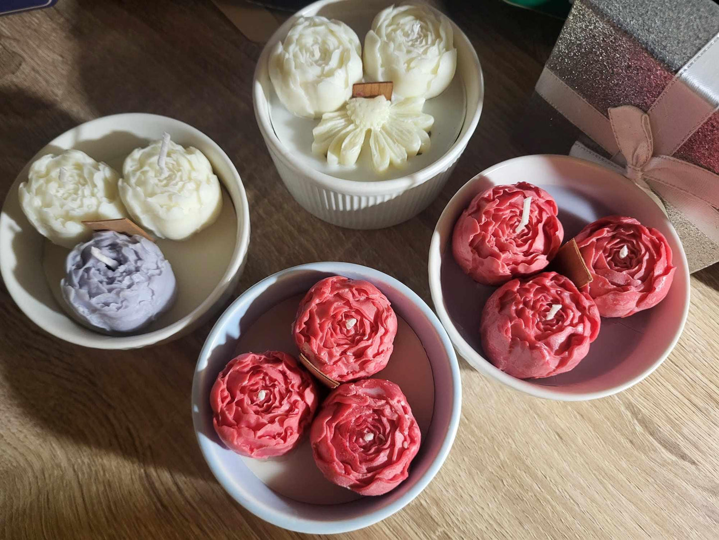 Handmade Floral Soy Candle: Wooden Wick, Vegan Home Decor