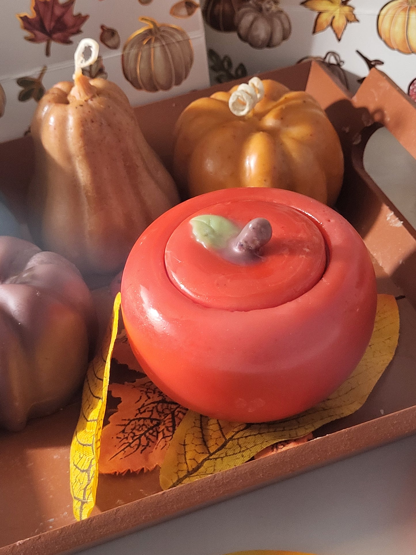 Handmade Poisoned Apple Candle: Red Apple Scented Soy Wax - Fall Decor