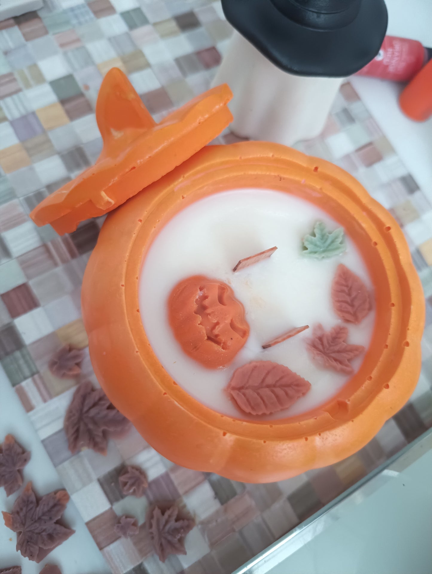Pumpkin Pot Autumn Decoration – Handmade Fall Craft Pot, Candle Holder and Jewelry Dish, Cozy Pumpkin Decor for Home & Halloween