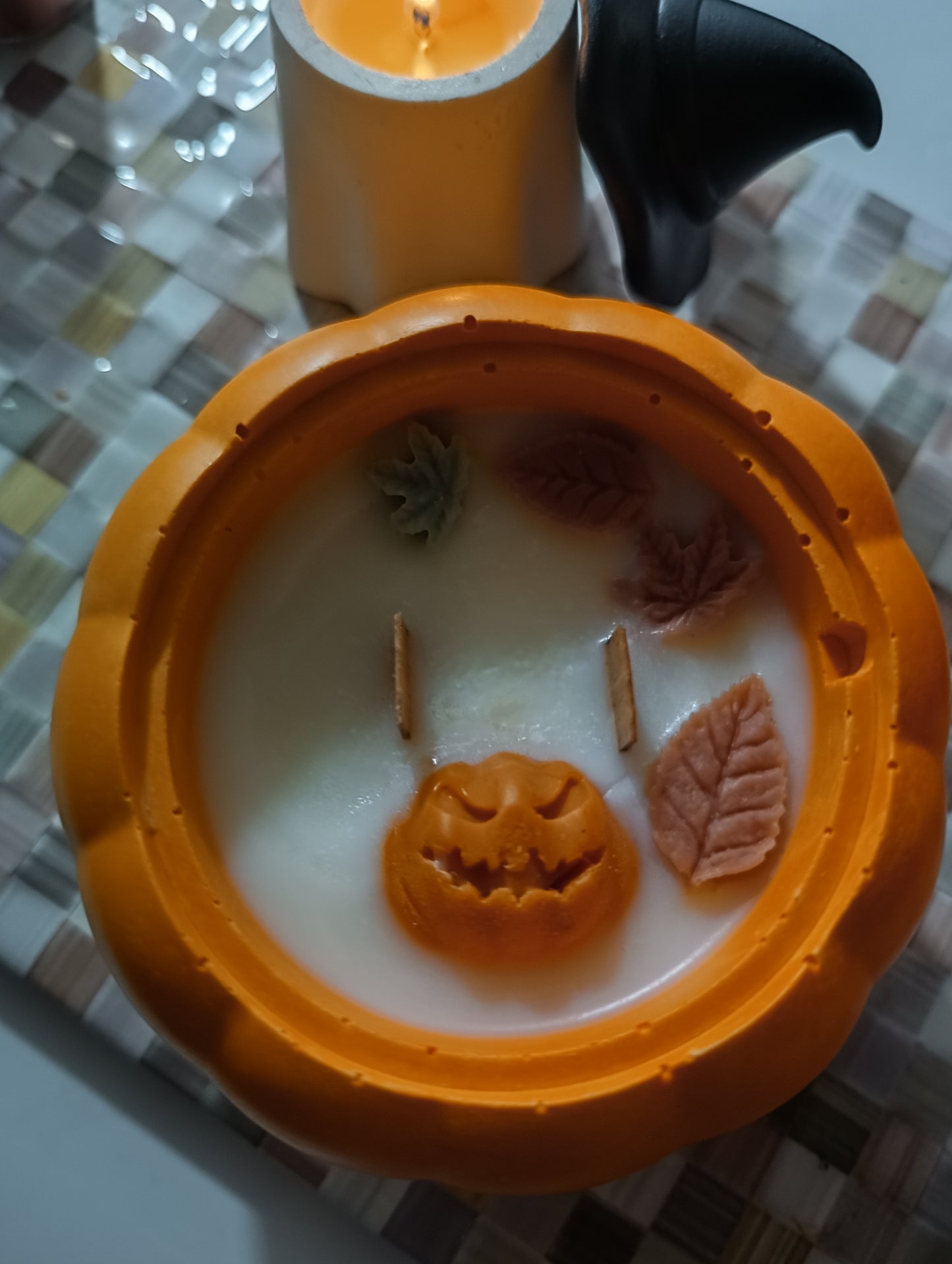 Pumpkin Pot Autumn Decoration – Handmade Fall Craft Pot, Candle Holder and Jewelry Dish, Cozy Pumpkin Decor for Home & Halloween