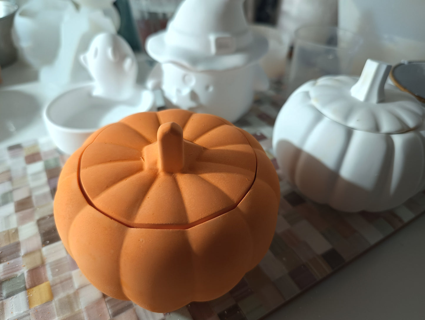 Pumpkin Pot Autumn Decoration – Handmade Fall Craft Pot, Candle Holder and Jewelry Dish, Cozy Pumpkin Decor for Home & Halloween