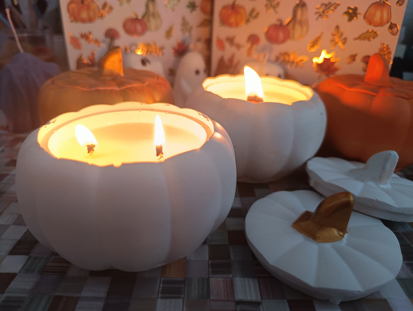 Pumpkin Pot Autumn Decoration – Handmade Fall Craft Pot, Candle Holder and Jewelry Dish, Cozy Pumpkin Decor for Home & Halloween