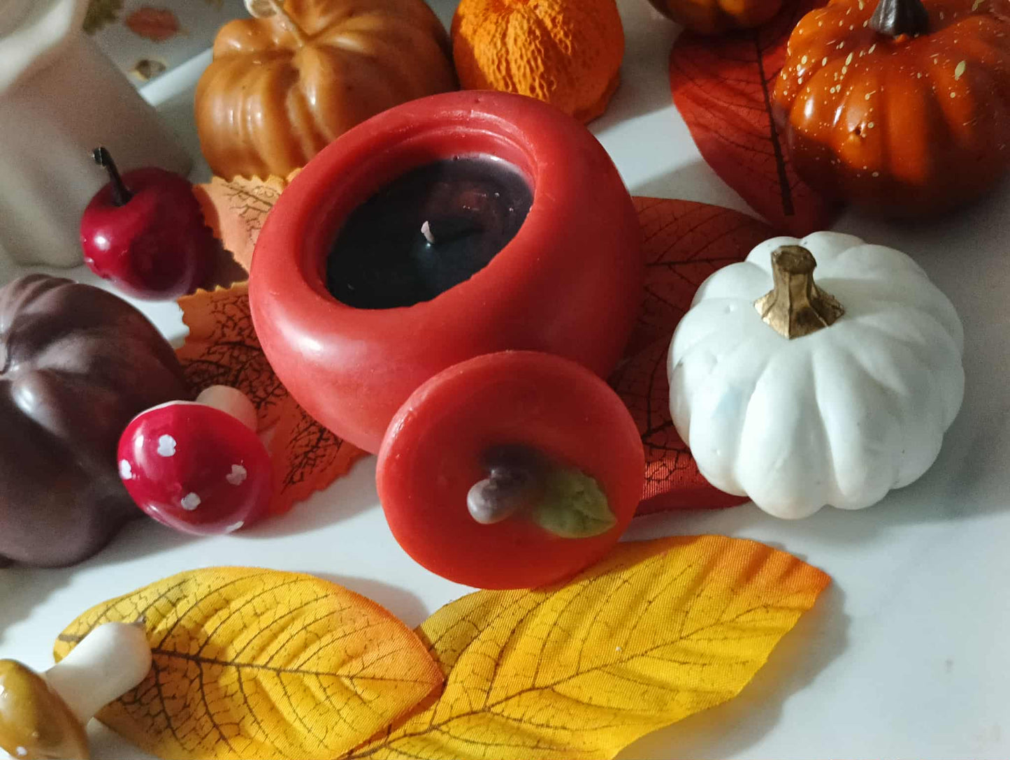 Handmade Poisoned Apple Candle: Red Apple Scented Soy Wax - Fall Decor