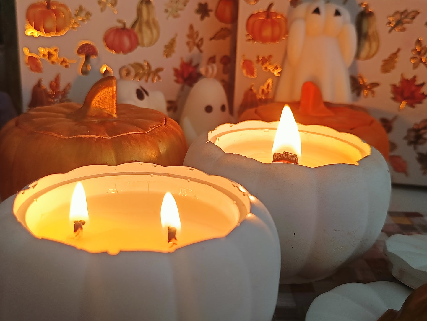 Pumpkin Pot Autumn Decoration – Handmade Fall Craft Pot, Candle Holder and Jewelry Dish, Cozy Pumpkin Decor for Home & Halloween