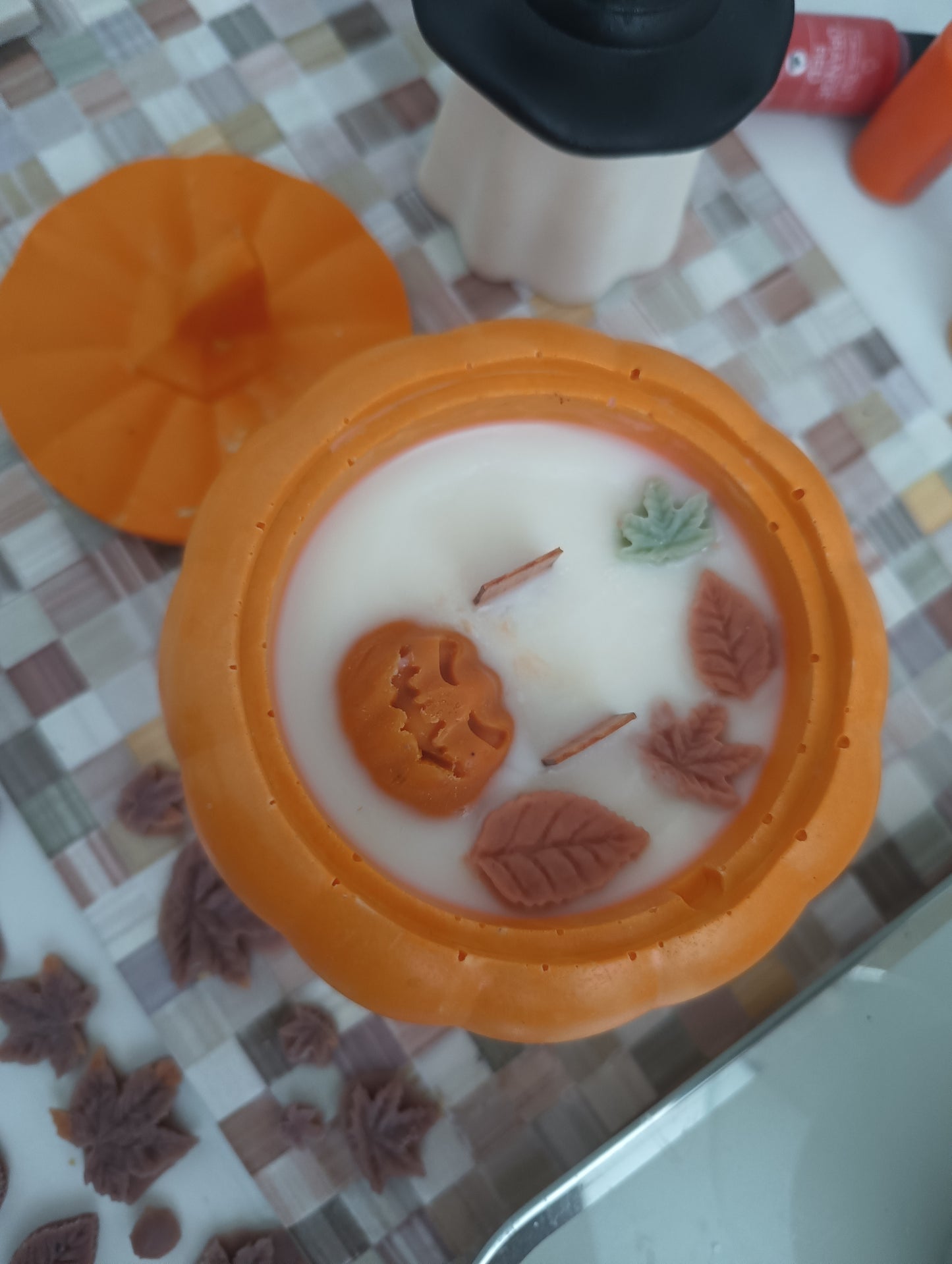 Pumpkin Pot Autumn Decoration – Handmade Fall Craft Pot, Candle Holder and Jewelry Dish, Cozy Pumpkin Decor for Home & Halloween