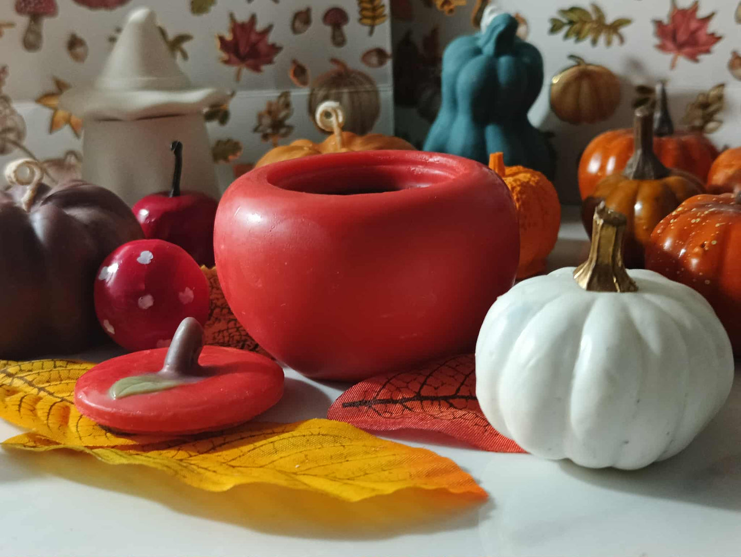 Handmade Poisoned Apple Candle: Red Apple Scented Soy Wax - Fall Decor