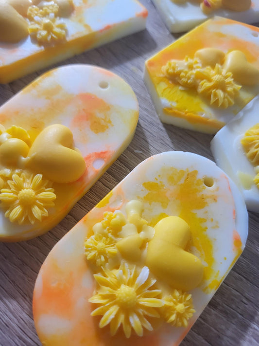 Orange Blossom Wax Sachet: Floral Sunrise Soy Wax Air Freshener