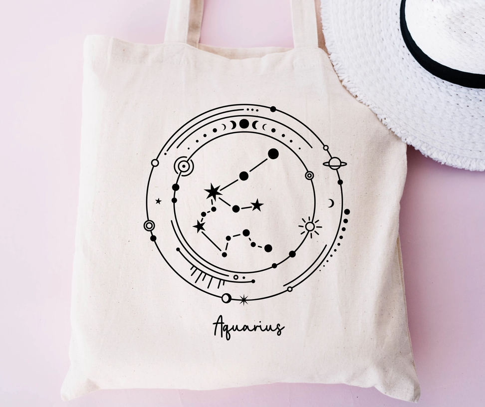 Bolsa Tote Zodiacal Personalizada | Tote Bag Signo del Zodiaco | Regalo Astrológico