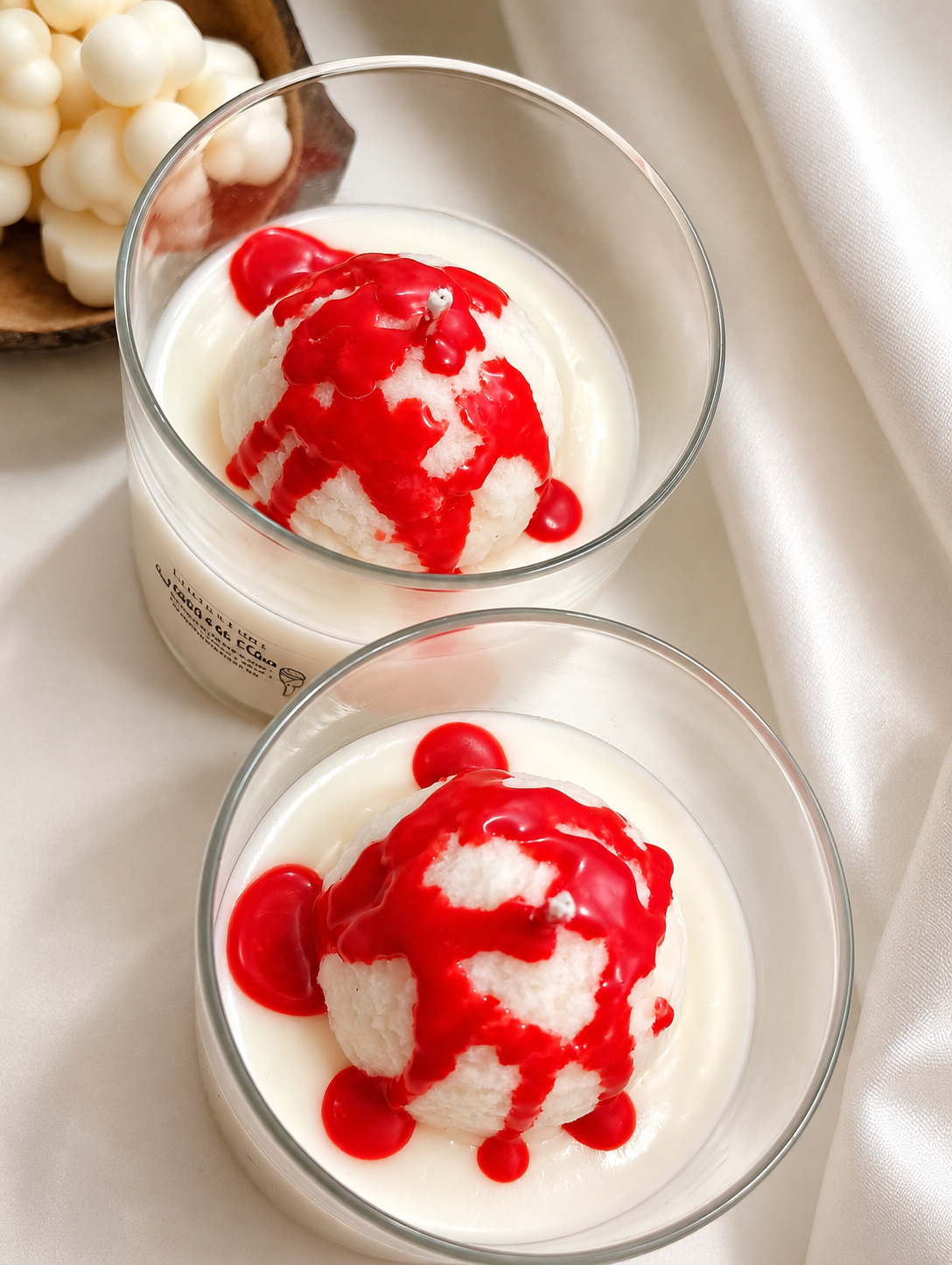 Vela HELADO DE COCO de Cera de Soja – Coco, Vainilla y Fresa Cremosa de Verano | LLUM DEL SOL