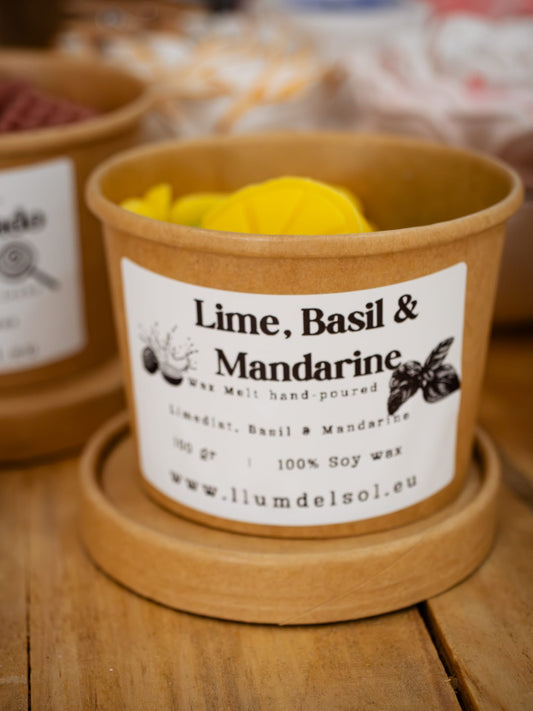 Wax Melts de Cera de Soja – Lime, Basil & Mandarine  | Aroma Intenso para Quemador | LLUM DEL SOL