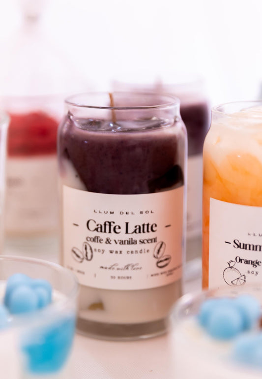 Vela de café helado: aroma a vainilla con leche, cera de soja vegana