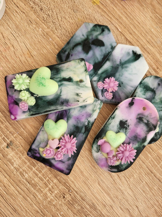 Bolsita de cera botánica: Tableta con aroma a olivar, con incrustaciones florales