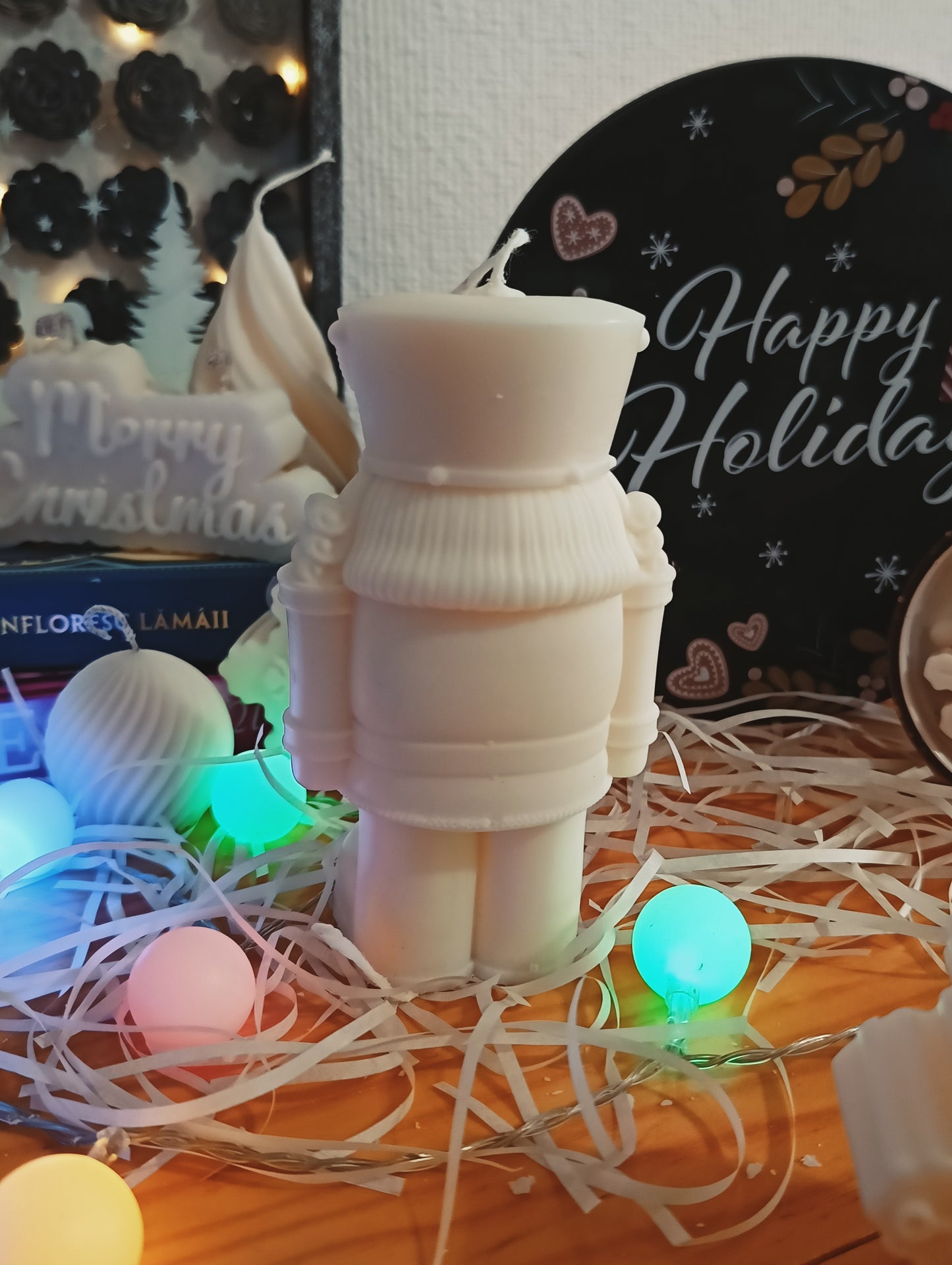 Nutcracker Candle – Handcrafted Soy Wax Decoration