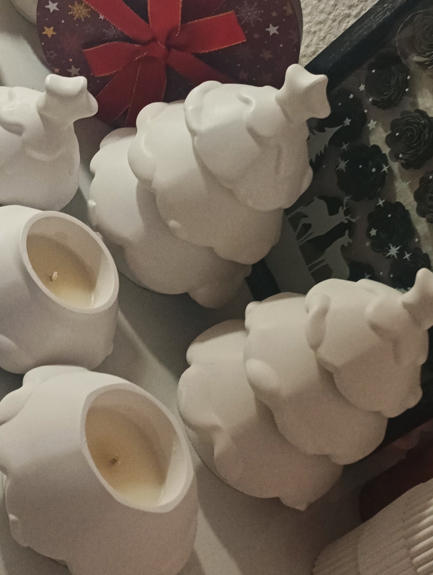 Ceramic Christmas Tree Candle – Handmade Holiday Candle Decor