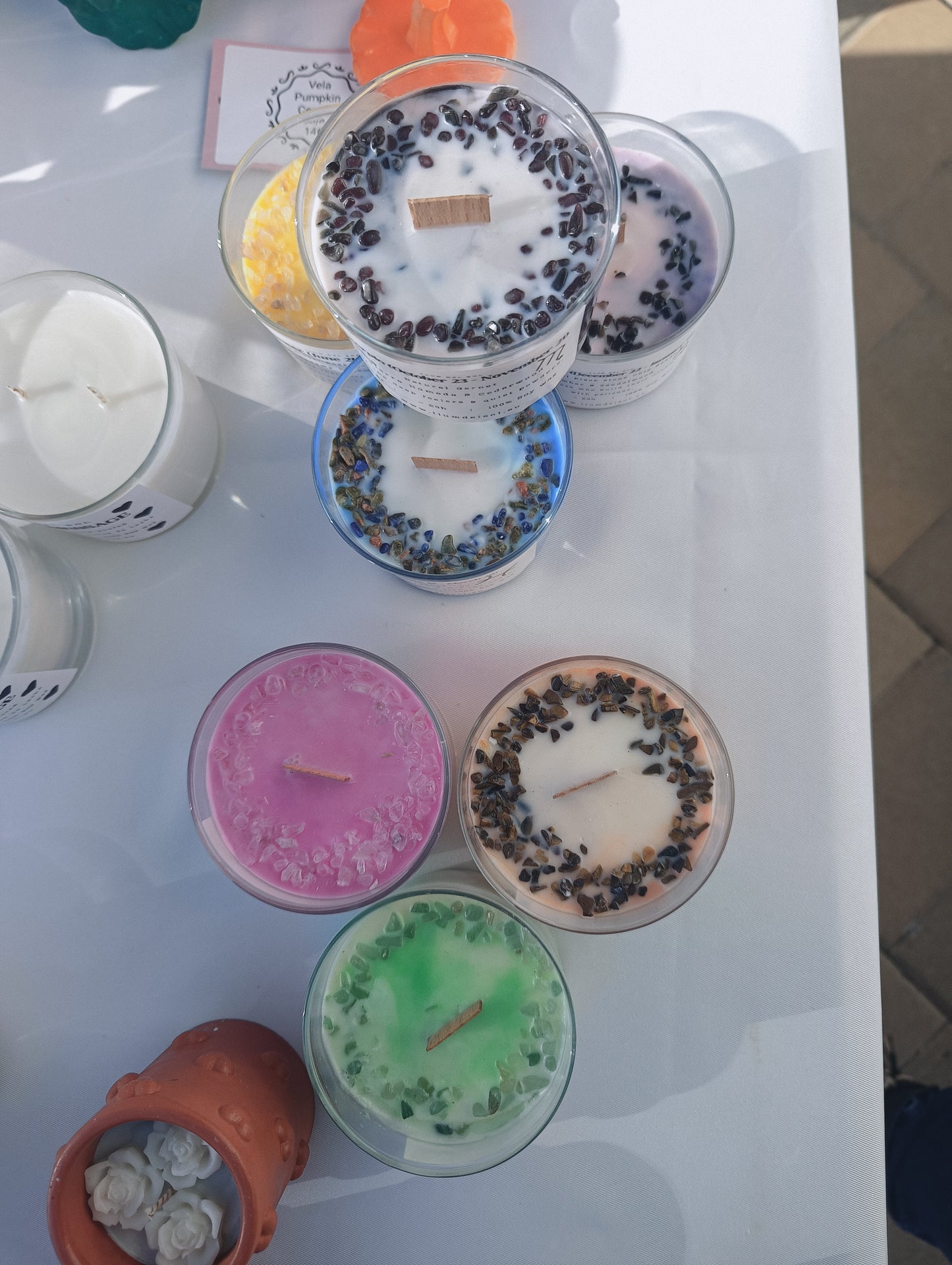 Zodiac Crystal Soy Candle Collection – Handmade with Natural Stones