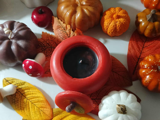 Handmade Poisoned Apple Candle: Red Apple Scented Soy Wax - Fall Decor