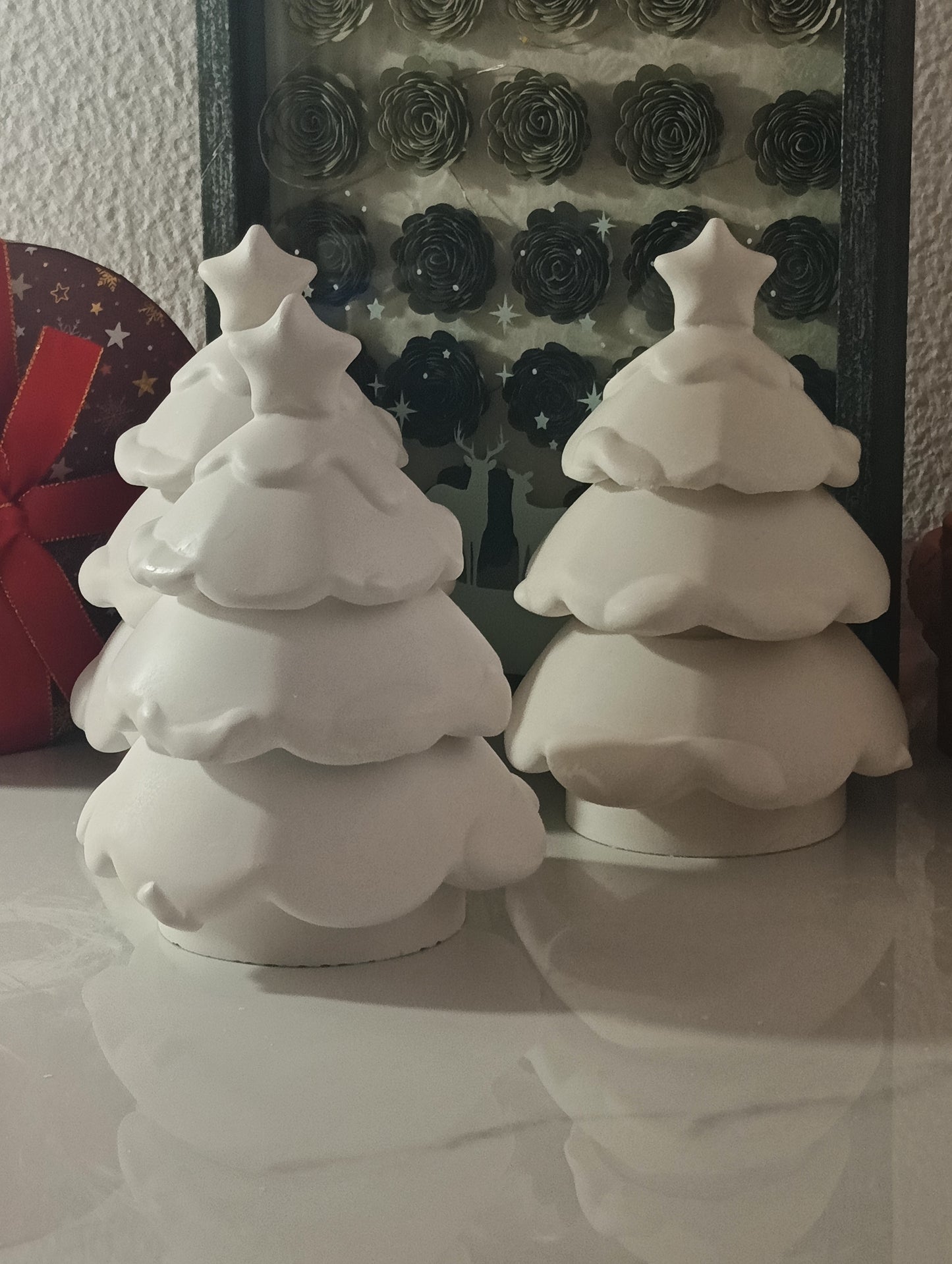 Ceramic Christmas Tree Candle – Handmade Holiday Candle Decor