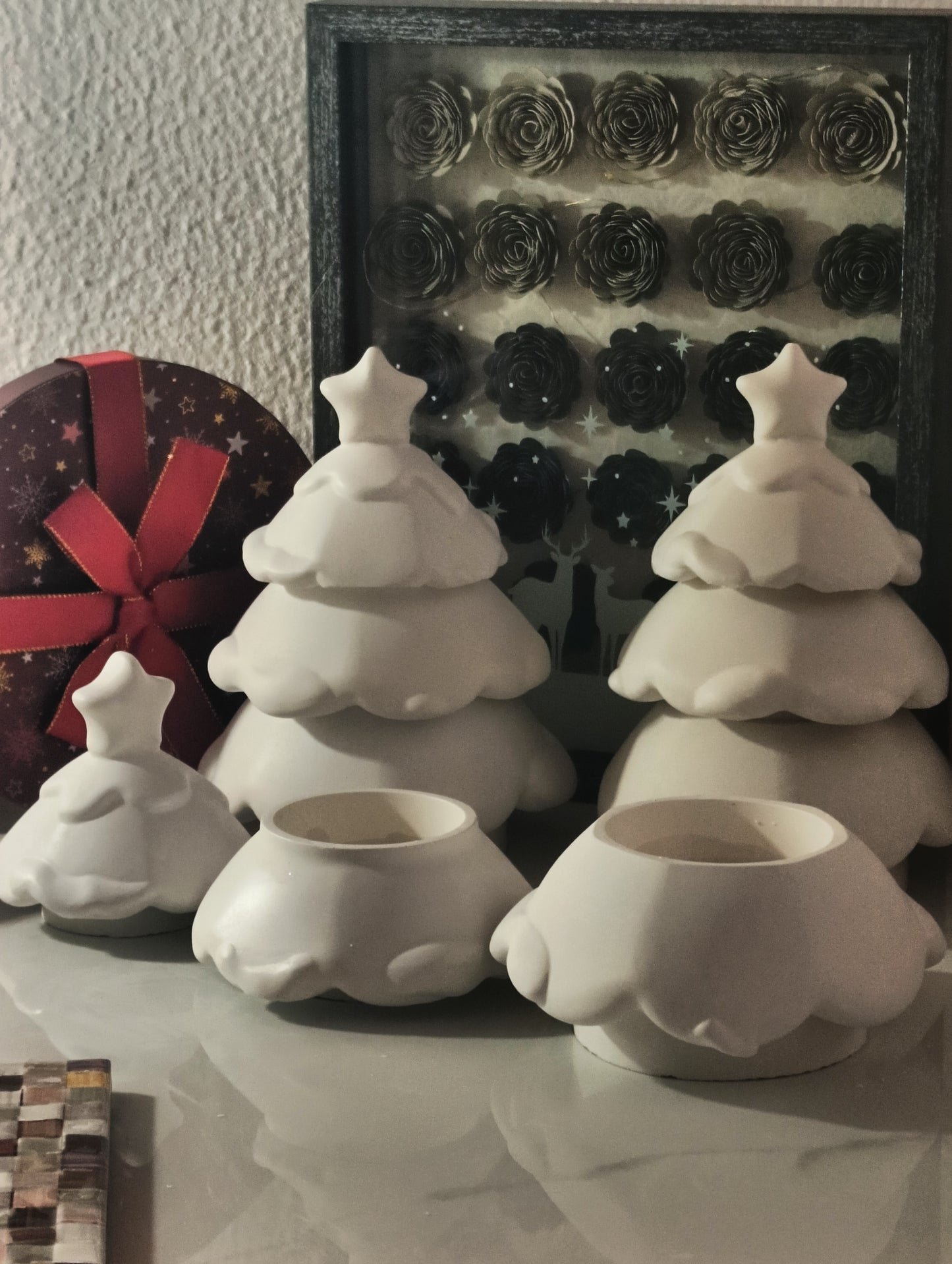 Ceramic Christmas Tree Candle – Handmade Holiday Candle Decor