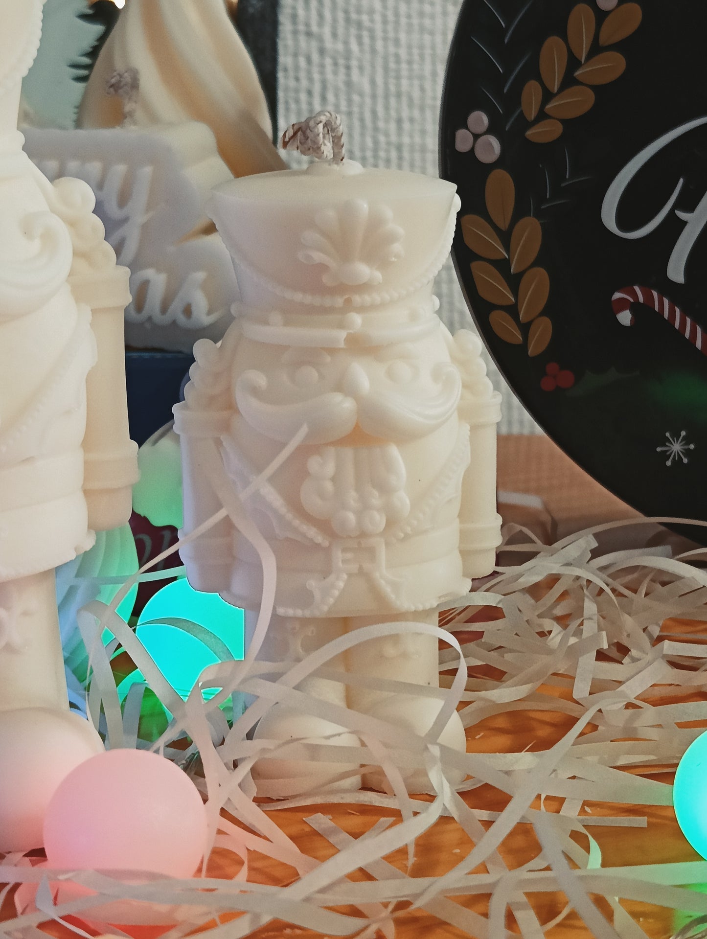 Nutcracker Candle – Handcrafted Soy Wax Decoration